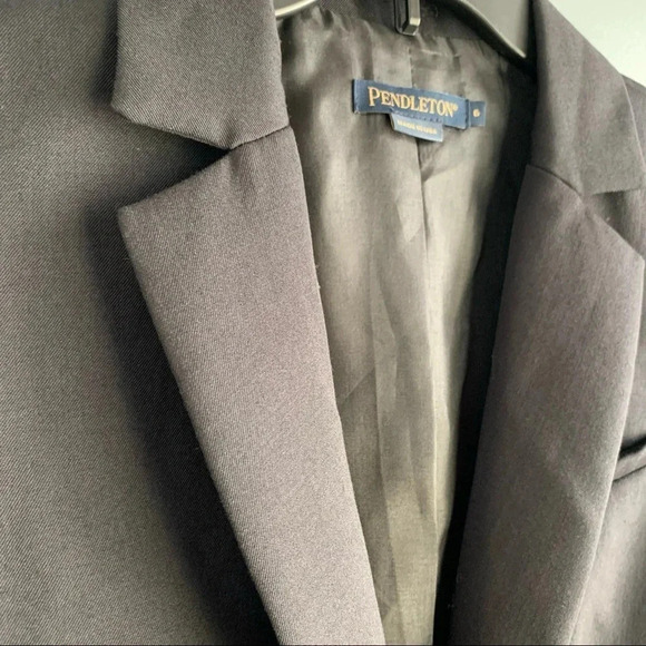 COPY - Pendleton 100% Virgin Wool Lined Black Blazer Jacket Career NWT Size 6 - Picture 4 of 12